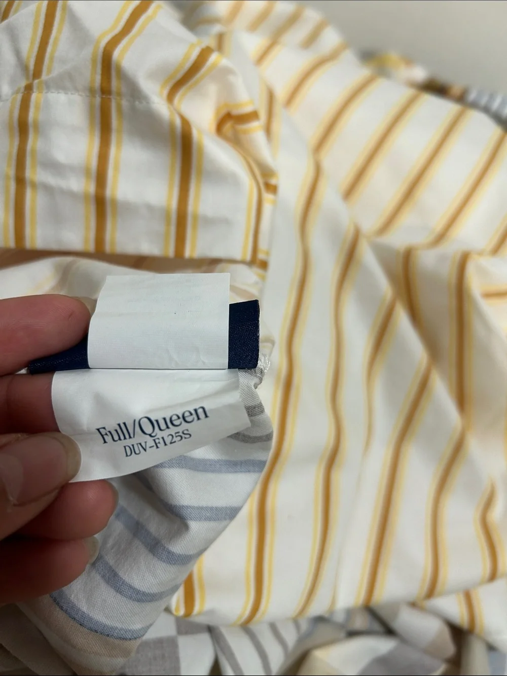 Brooklinen Yellow White Striped Cotton Panel Duvet W/ Two Pillow Set Full/Queen